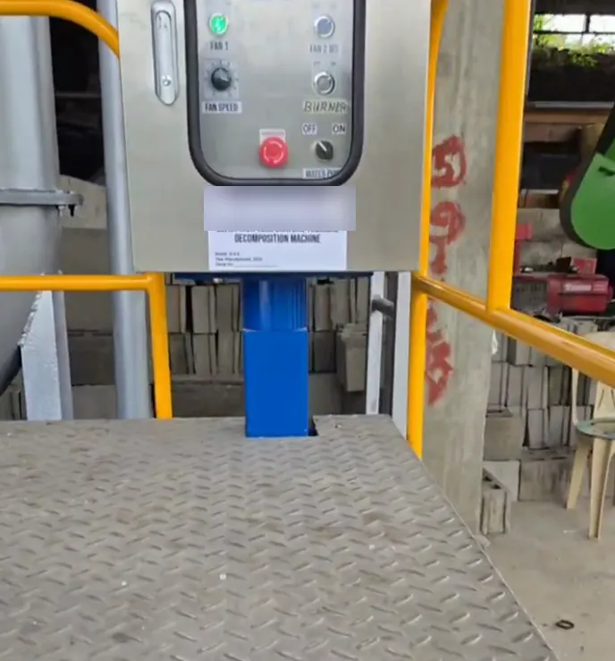 GREENASH 5 control box and loading platform at a municipal site